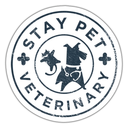 Stay Pet Vet Blue Worn Logo - Sticker