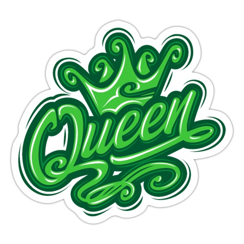 Queen With Crown, Typography Design - Sticker
