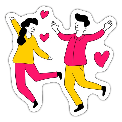 valentines day line character illustration 5979172 - Sticker
