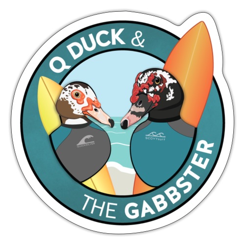 Q and Gabbs - Surfer Ducks - Sticker