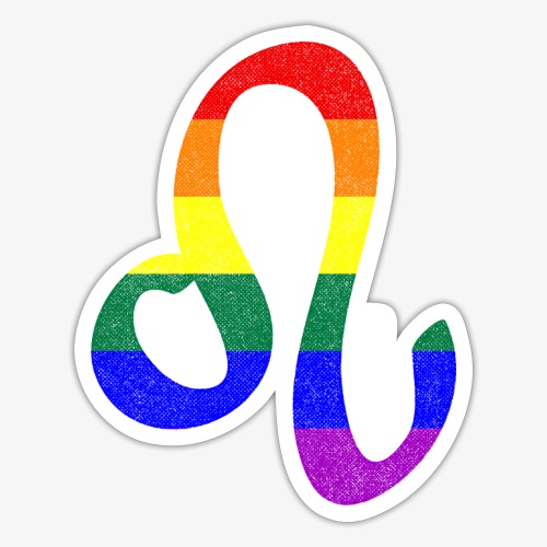 LGBT Gay Pride Flag Leo Zodiac Sign - Sticker