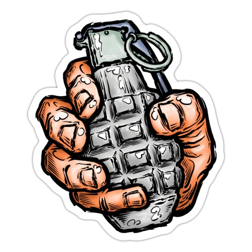 Hand Grenade In Comics Style - Sticker