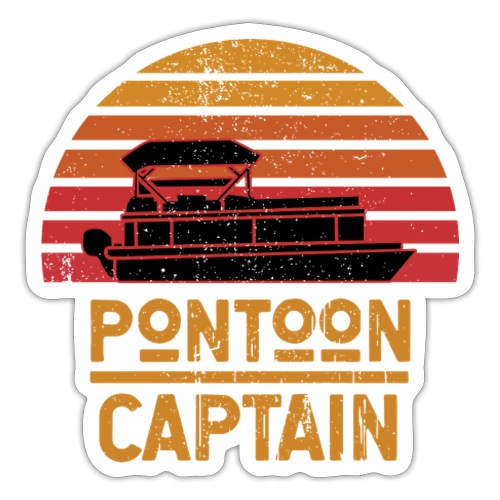 Pontoon Captain Sunset T Shirt - Sticker