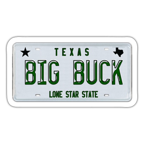 Texas LICENSE PLATE Big Buck Camo - Sticker