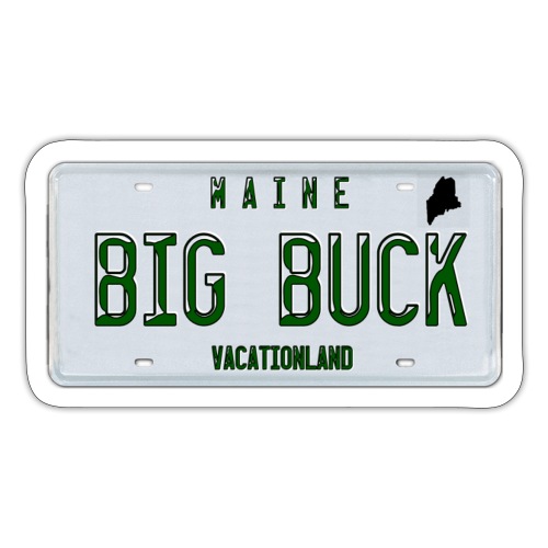 Maine LICENSE PLATE Big Buck Camo - Sticker