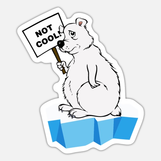 Polar Bear Not Cool' Sticker