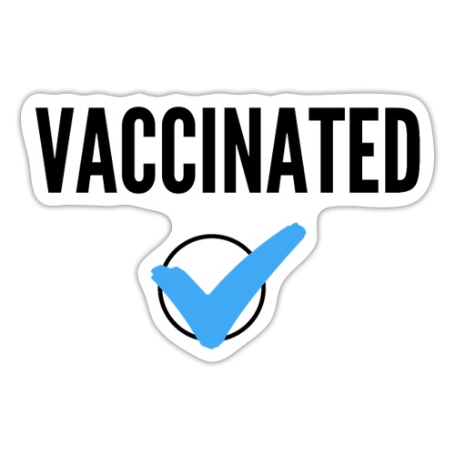 Vaccinated Check Mark (black & blue version) - Sticker