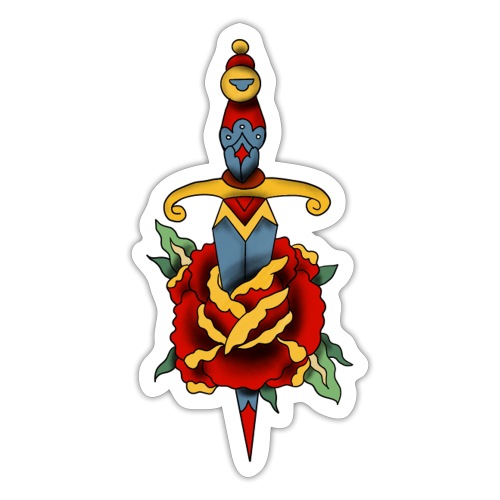Daggers and roses - Sticker