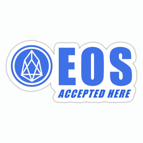 EOS ACCEPTED HERE WHITE - Sticker