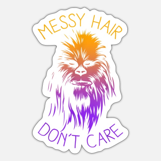Star Wars Chewbacca Messy Hair Don t Care Graphic' Sticker | Spreadshirt