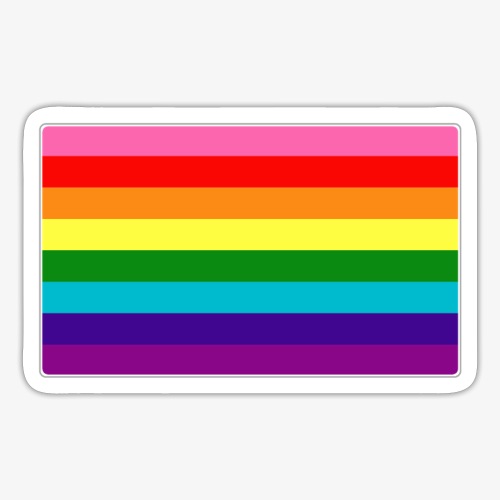 Original Gilbert Baker LGBTQ Rainbow Pride Flag - Sticker