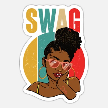 Black Girl Magic Melanin Poppin Women Swag Girls' Sticker | Spreadshirt