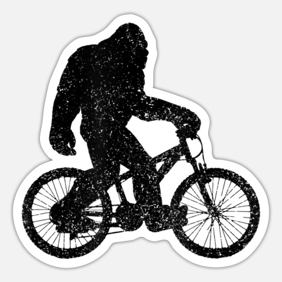 Mountain Bike Bigfoot MTB Biking Cycling Funny' Sticker | Spreadshirt
