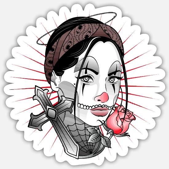 clown girl✬︎chicanoステッカー✬︎神のご加護を