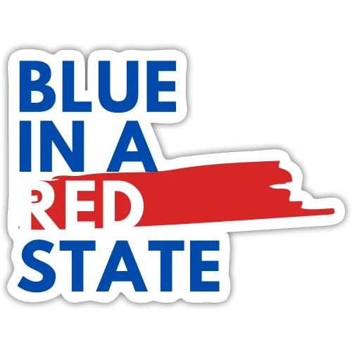 Blue in a red state - Vote Blue - Sticker
