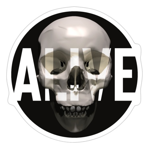 Grey Skull - ALIVE - Sticker