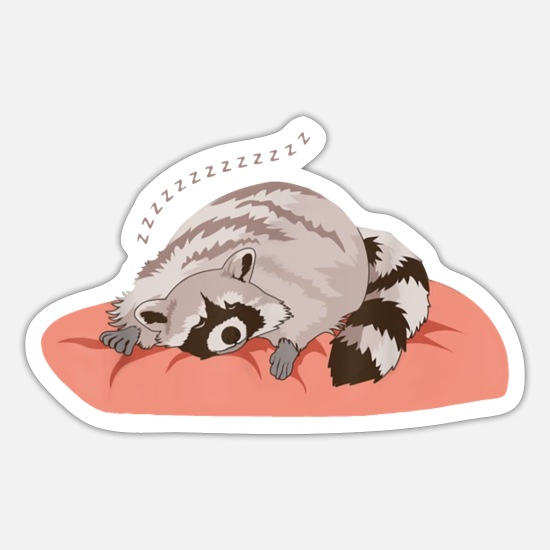 Sleepy raccoon' Sticker