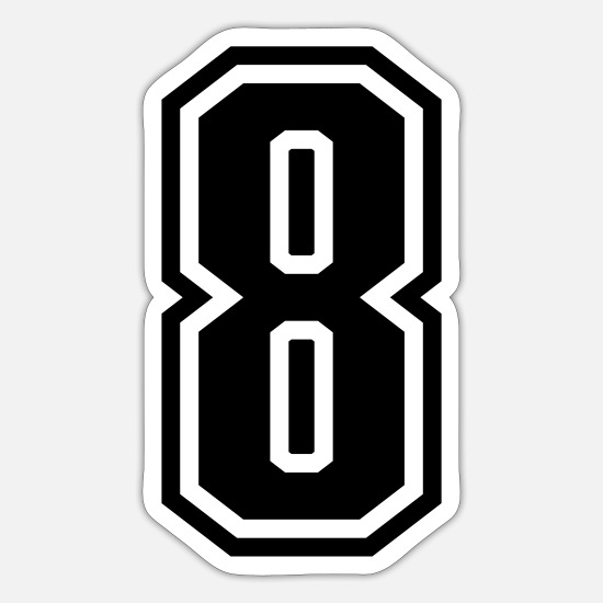 8 - number 8 - jersey number for sportsteam Sticker