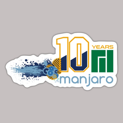 Manjaro 10 years splash colors - Sticker