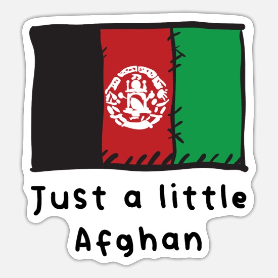 Just A Little Afghan Funny Cute Afghanistan Flag' Sticker | Spreadshirt