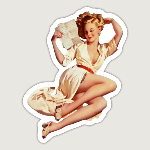 The Love Letter Pin up Girl Illustration - Sticker