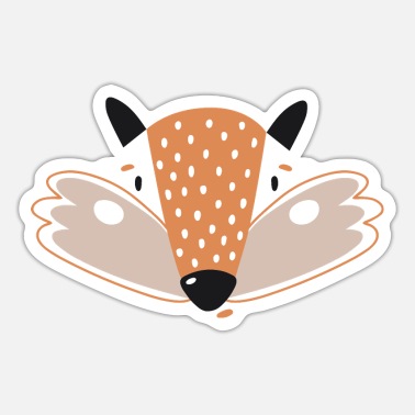 Cute animal faces for kids cute fox face drawing' Sticker | Spreadshirt