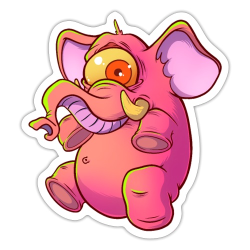 Pink elephant cyclops - Sticker