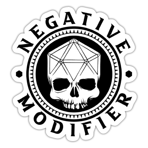 Negative Modifier Circle Logo - Sticker