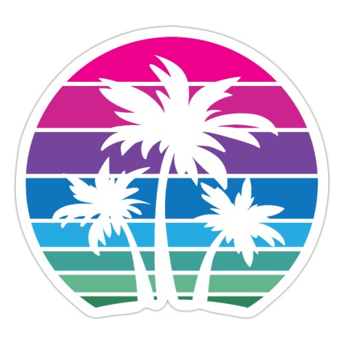 Retro 80s and 90s Tropical Beach Style Palm Trees - Sticker