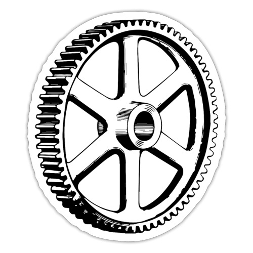 Big Gear Wheel - Vintage Illustration - Sticker