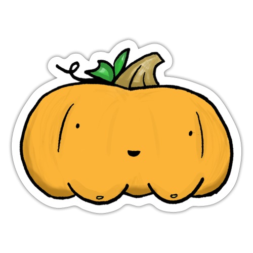 Cute Pumpkin With Nips - Sticker