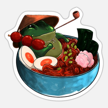 Frog Ramen Anime Frog Japanese Ramen' Sticker | Spreadshirt