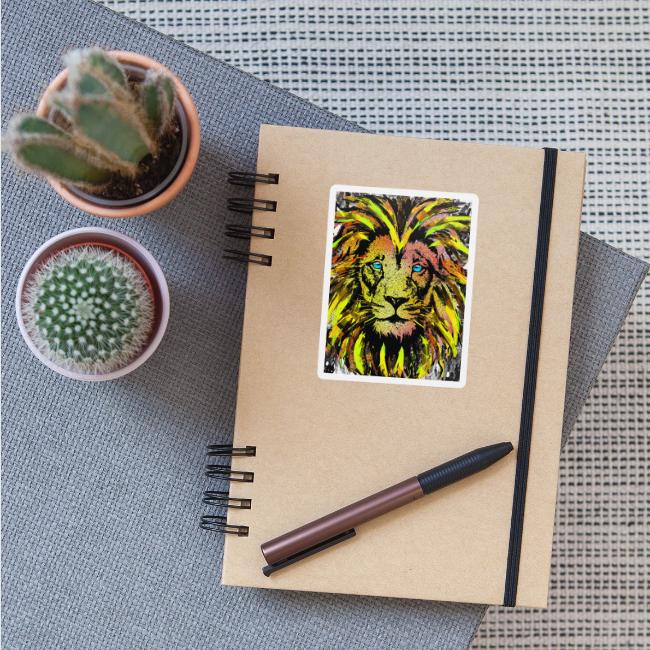 Yellow Lion Head Portrait Drawing - Yellow Lion