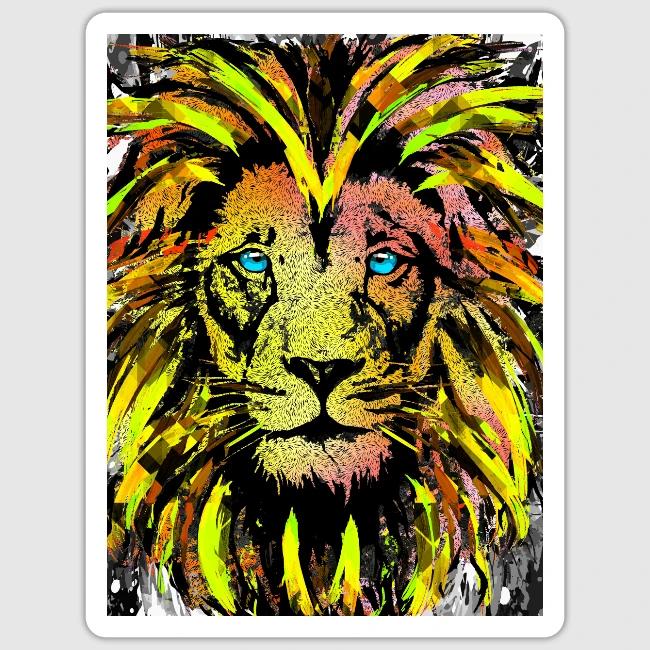 Yellow Lion Head Portrait Drawing - Yellow Lion