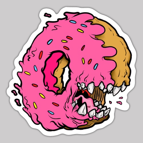 Donut Monster Sticker - Sticker