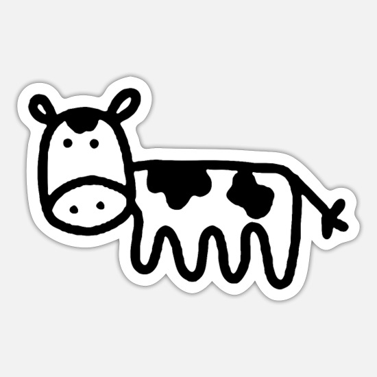 Cute Cow Draw' Sticker | Spreadshirt