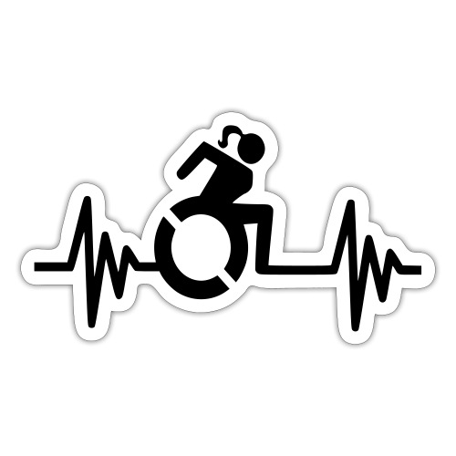 Wheelchair girl with a heartbeat. frequency # - Sticker