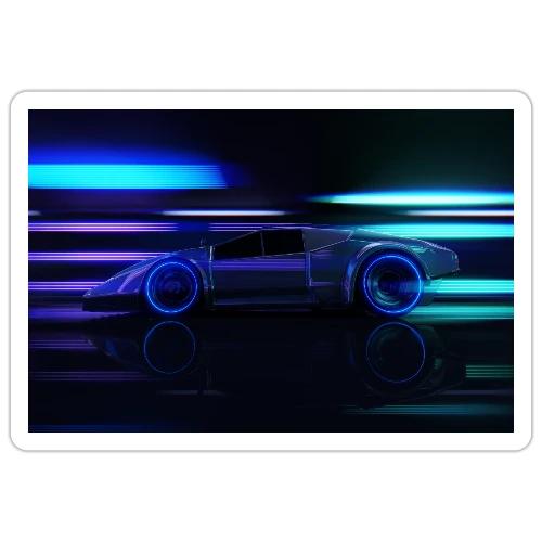 Neon Tunnel Car - Sticker