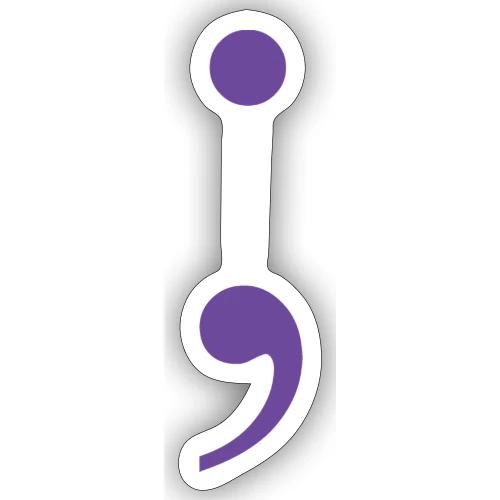 Semi Colon Purple - Sticker