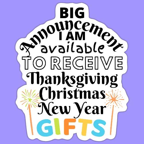 Announcement Thanksgiving Christmas New Year Gifts - Sticker