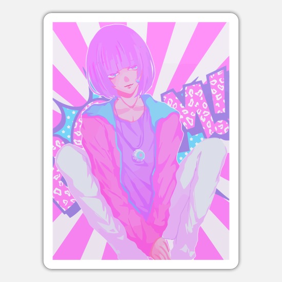 Pastel Goth Pink Aesthetic Yume Kawaii Anime Boy' Sticker | Spreadshirt
