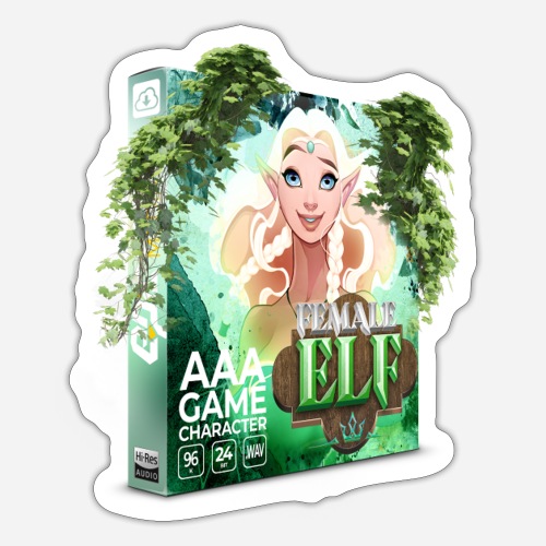 Female Elf Character - Sticker