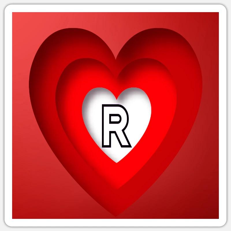 Letter R In Heart 3D Letter R With Red Heart Stock Illustration
