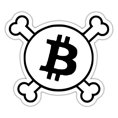 btc pirateflag jolly roger bitcoin pirate flag - Sticker