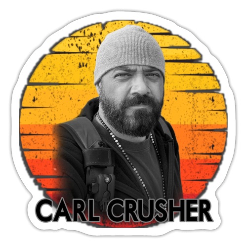 Carl Crusher Black and White Sunset - Sticker