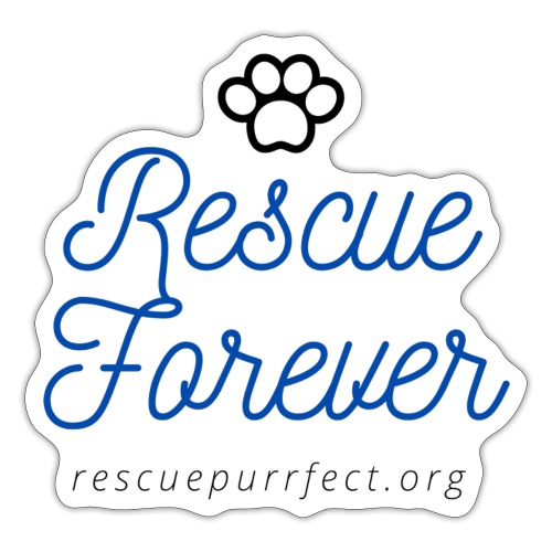 Rescue Purrfect Cursive Paw Print - Sticker