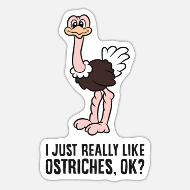 Funny Cartoon Ostrich Stickers | Unique Designs | Spreadshirt