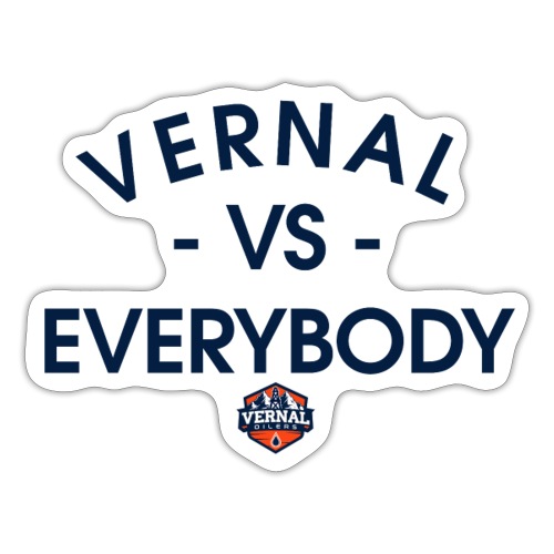 Vernal Vs. Everybody Navy - Sticker