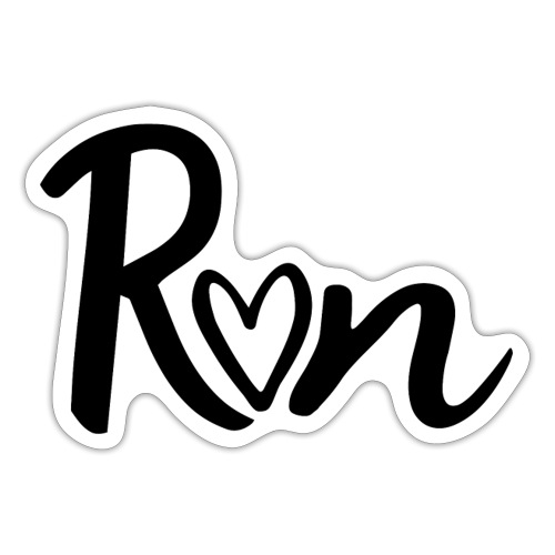 RUN (heart) - Sticker