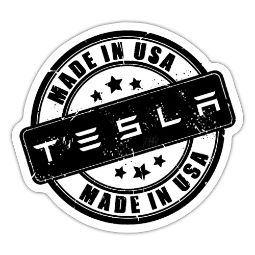 Tesla Made In US BLK - Sticker